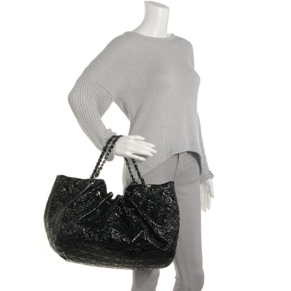Chanel Vinyl Graphic Edge Tote Black 2 of 7