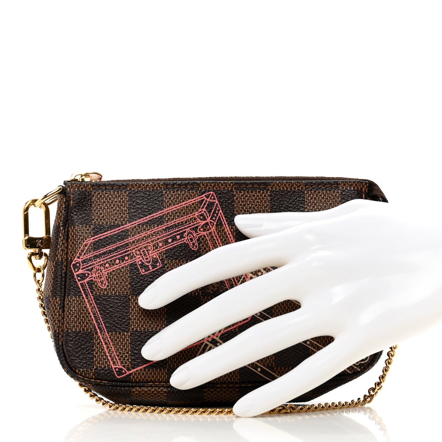 Louis Vuitton Damier Ebene 2014 Christmas Animation Mini Pochette Accessories 2 of 8