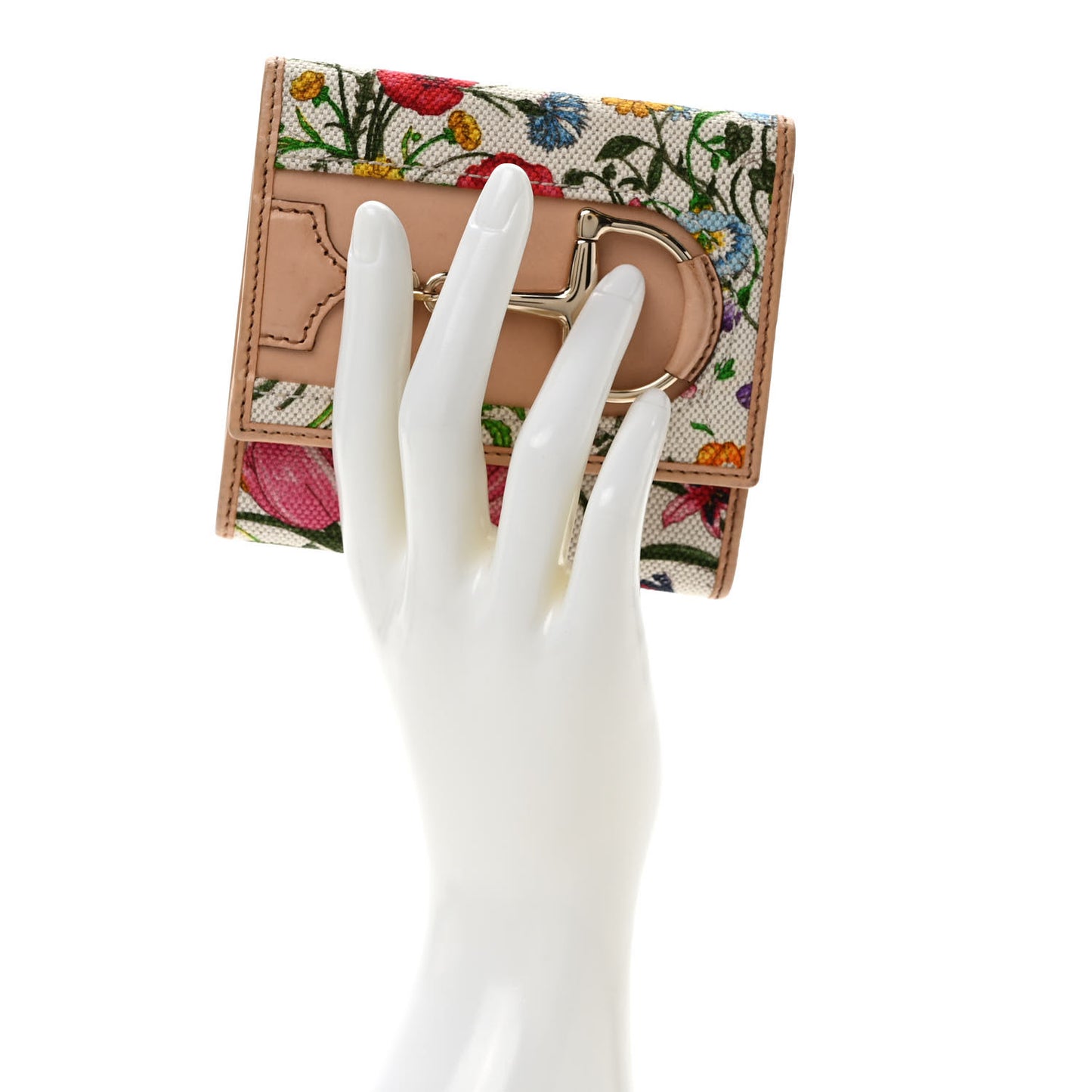 Canvas Floral Flora Hasler Card Case Wallet White