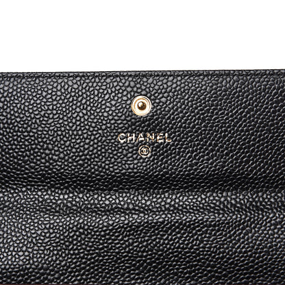 Chanel Caviar Quilted Large Gusset Flap Wallet Black 5 of 9