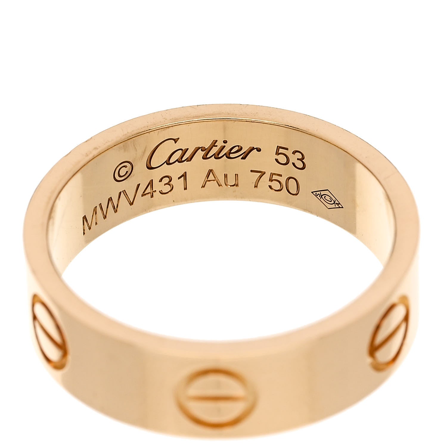 Cartier 18K Yellow Gold 5.5mm LOVE Ring 53 6.5 5 of 5