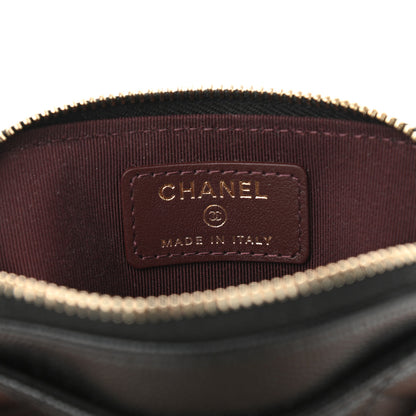 Chanel Caviar Quilted Zip Card Holder Wallet Black 6 of 7