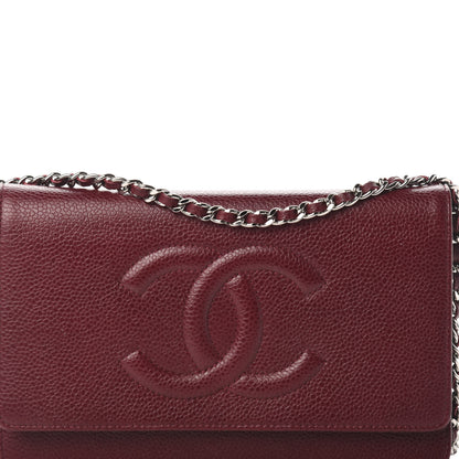 Chanel Caviar Timeless CC Wallet on Chain WOC Dark Red 16 of 16