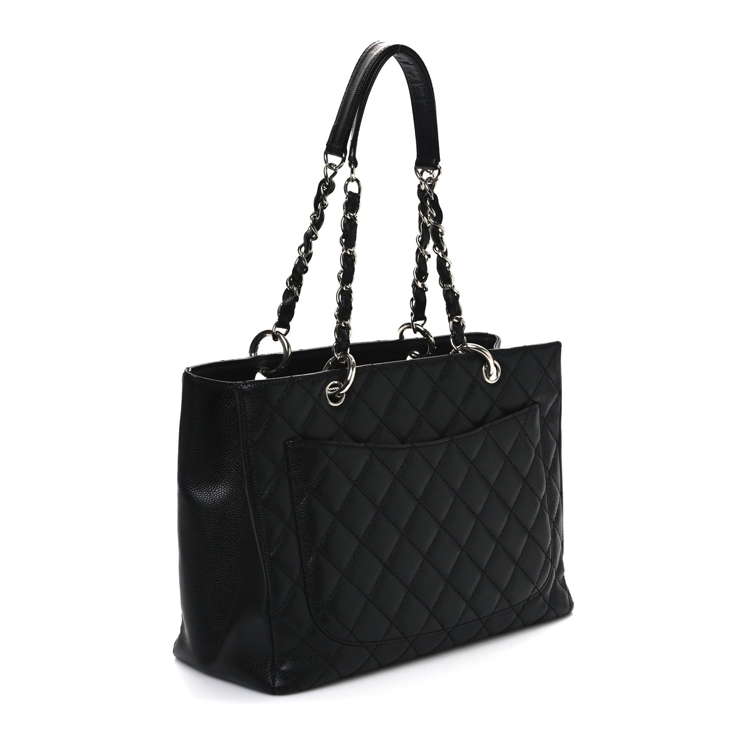 Caviar Quilted Grand Shopping Tote GST Black