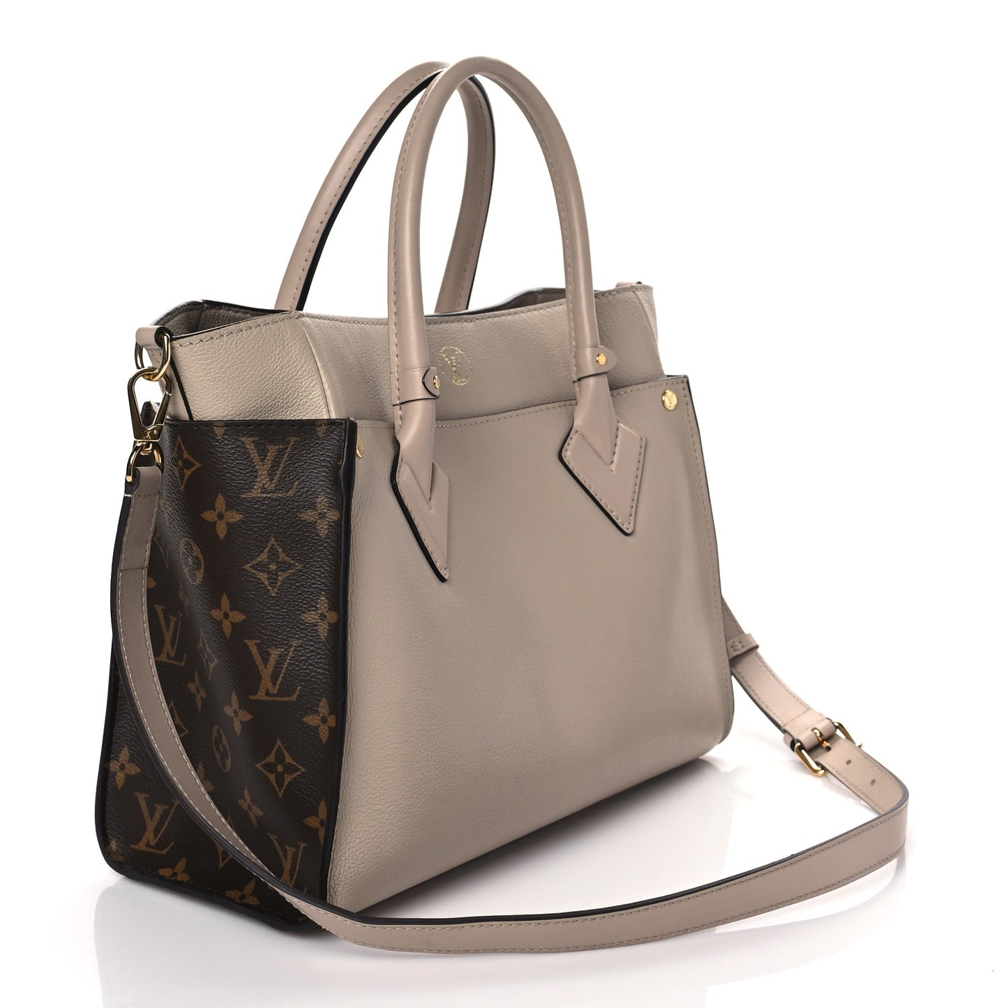 Calfskin Monogram On My Side Greige