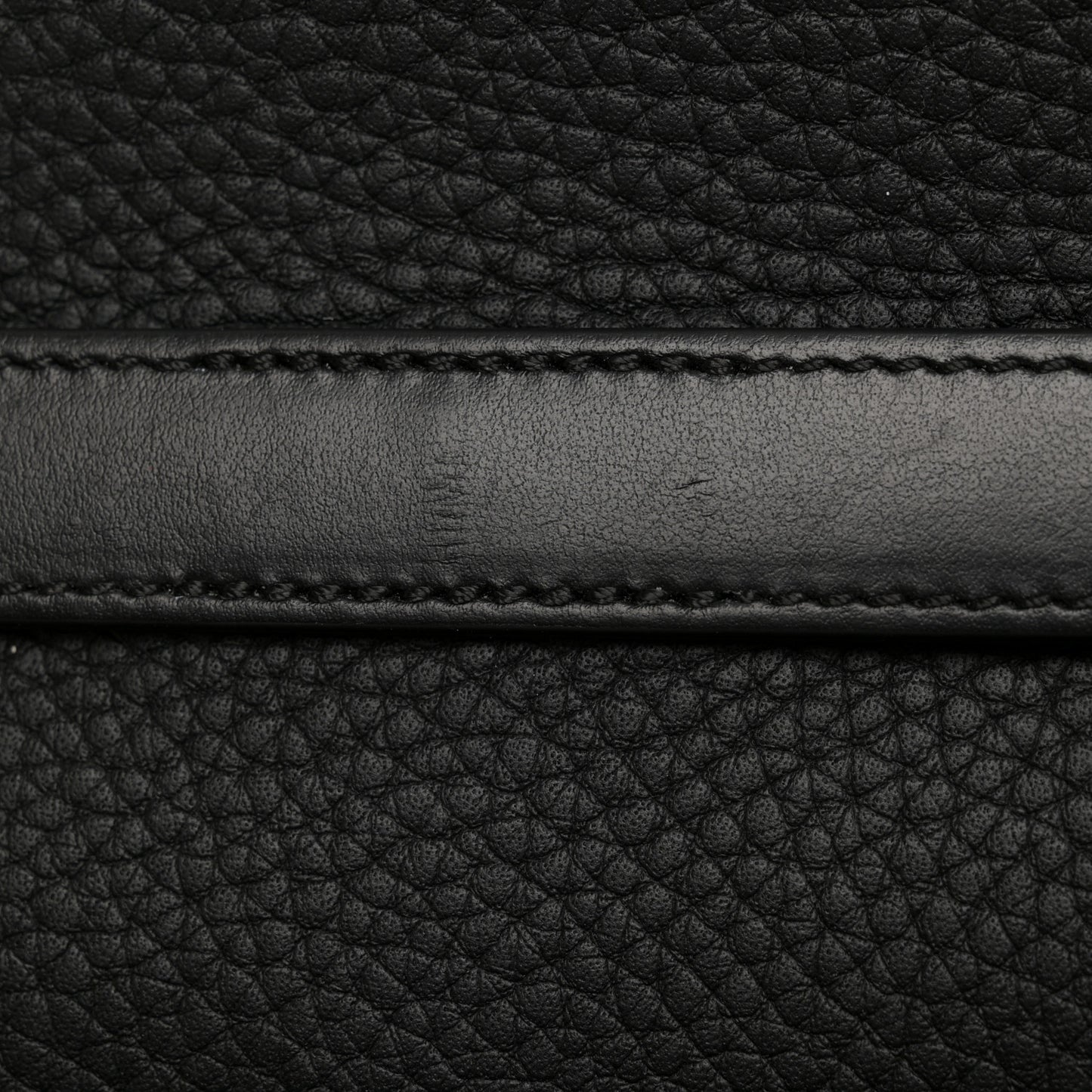 Grained Calfskin Gallop Bag With Strap Black