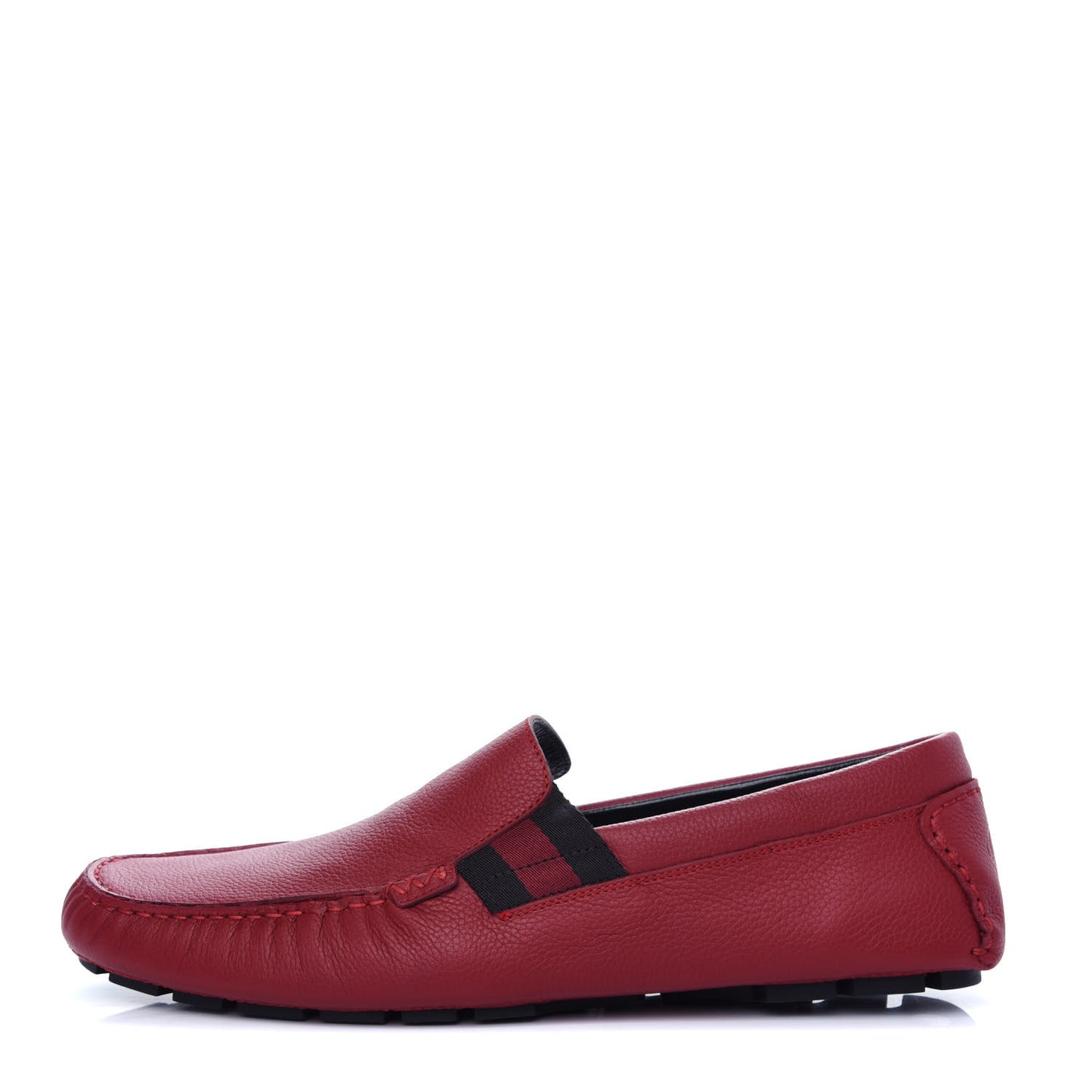 Calfskin Web Mens Driver Loafers 9 Red
