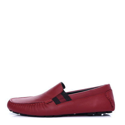 Gucci Calfskin Web Mens Driver Loafers 9 Red 1 of 11