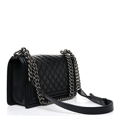 Chanel Lambskin Quilted Medium Boy Flap Black 3 of 10