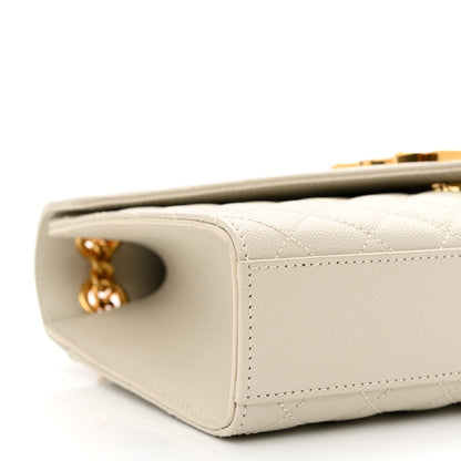 Saint Laurent Grain De Poudre Textured Mixed Matelasse Medium Triquilt Monogram Satchel White 9 of 11