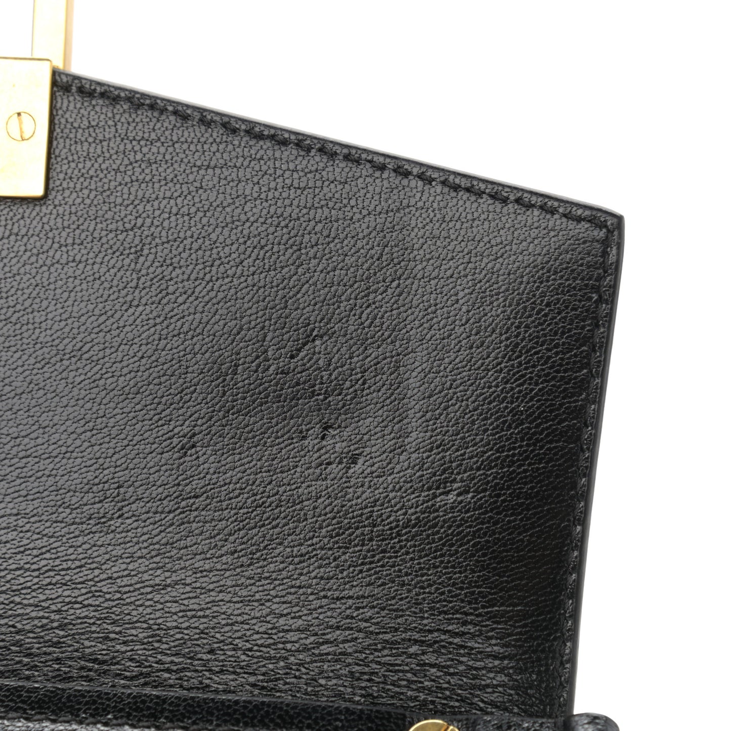 Calfskin Suede Leopard Print Small GV3 Shoulder Bag Black Chestnut