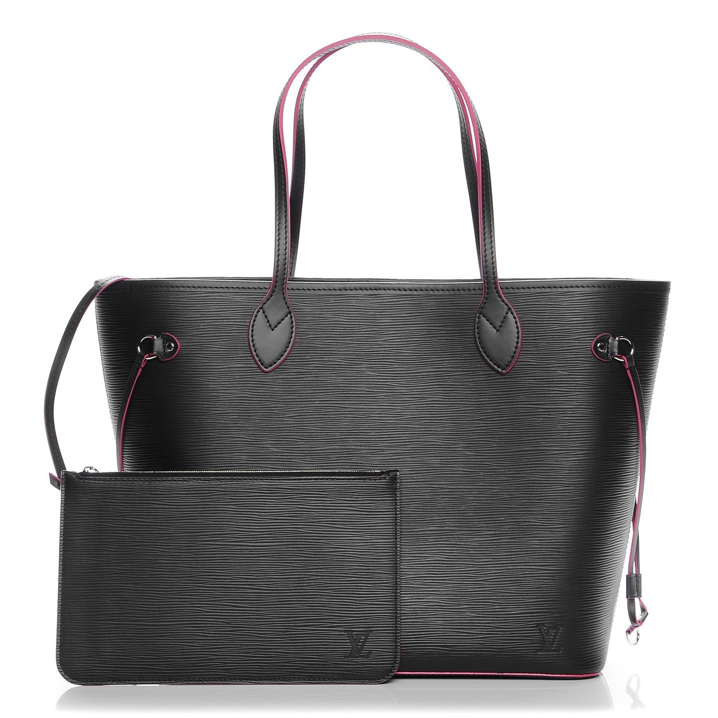 Epi Neverfull MM Black Hot Pink