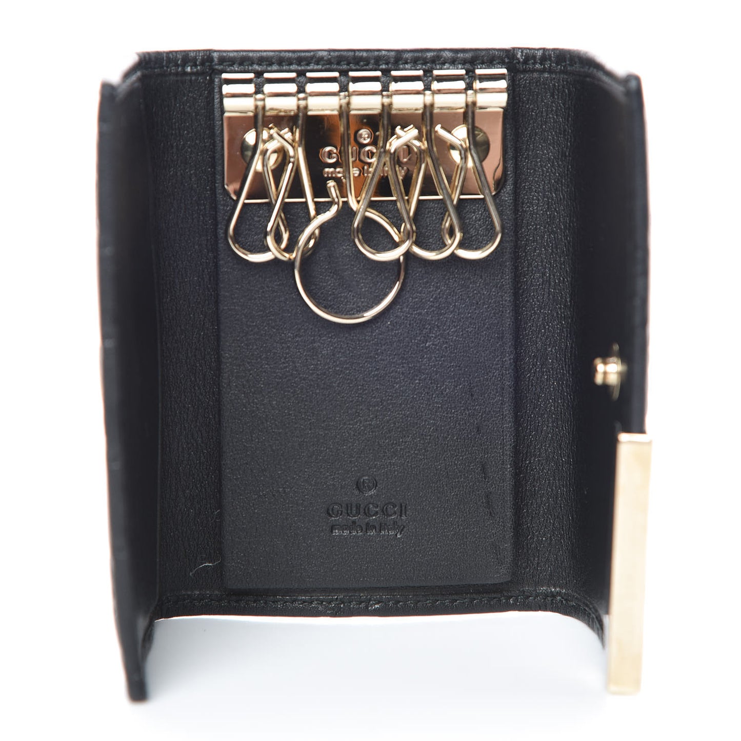 Guccissima Dice 6 Key Holder Case Black