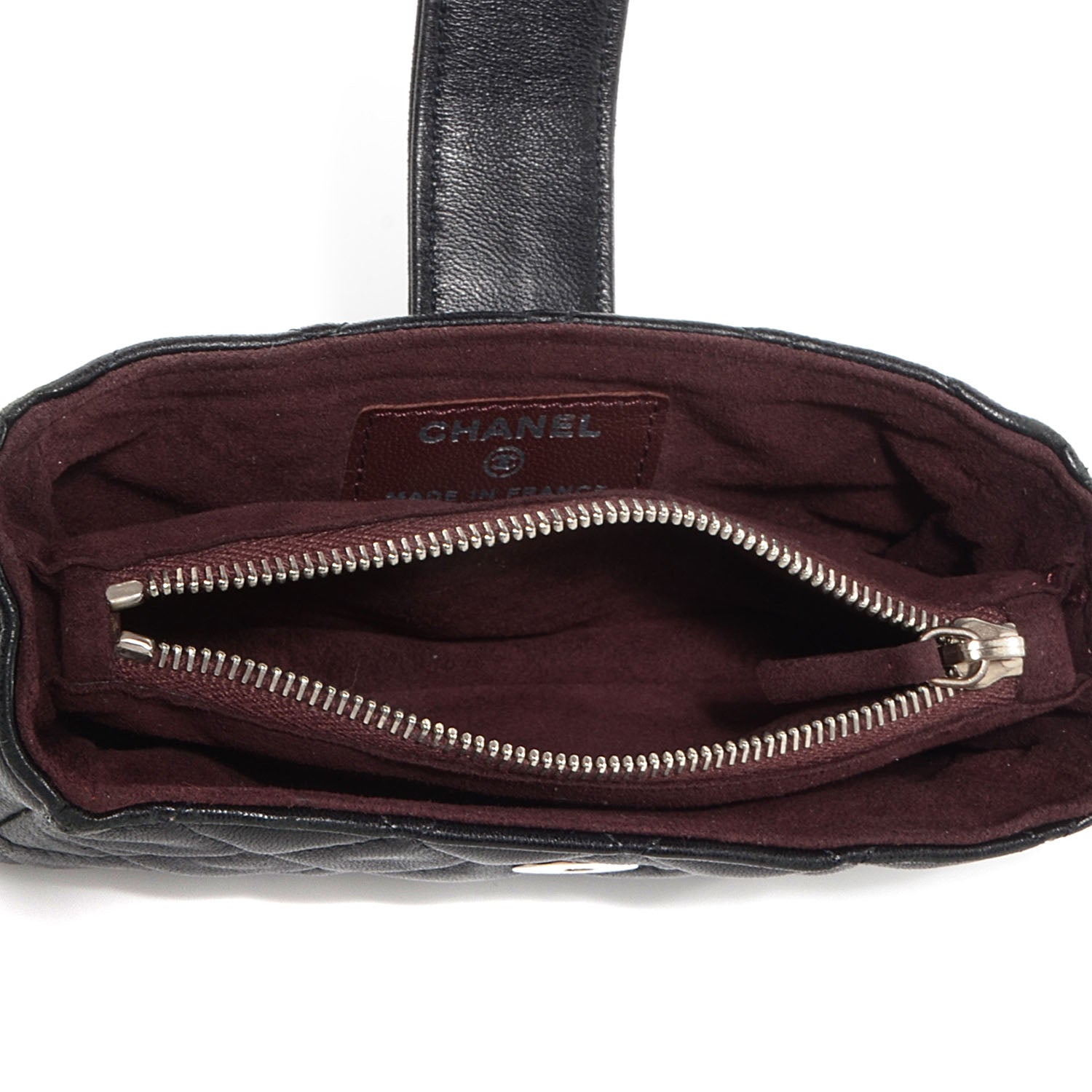 Chanel Lambskin Quilted Mini Phone Holder Clutch Black 6 of 7