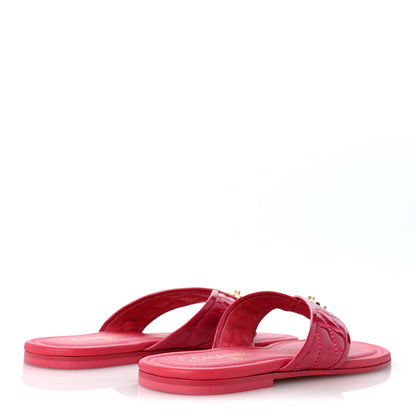 Chanel Patent Quilted CC Thong Sandals 39 Pink 5 of 10