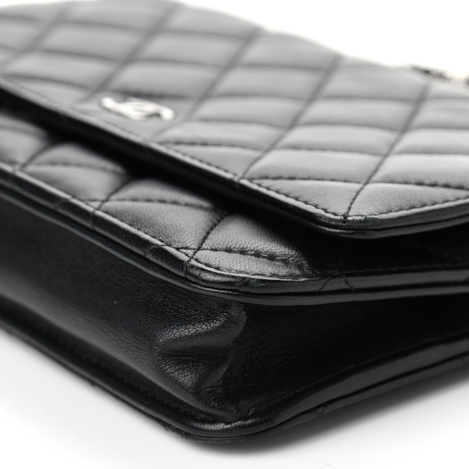Chanel Lambskin Quilted Wallet On Chain WOC Black 9 of 9