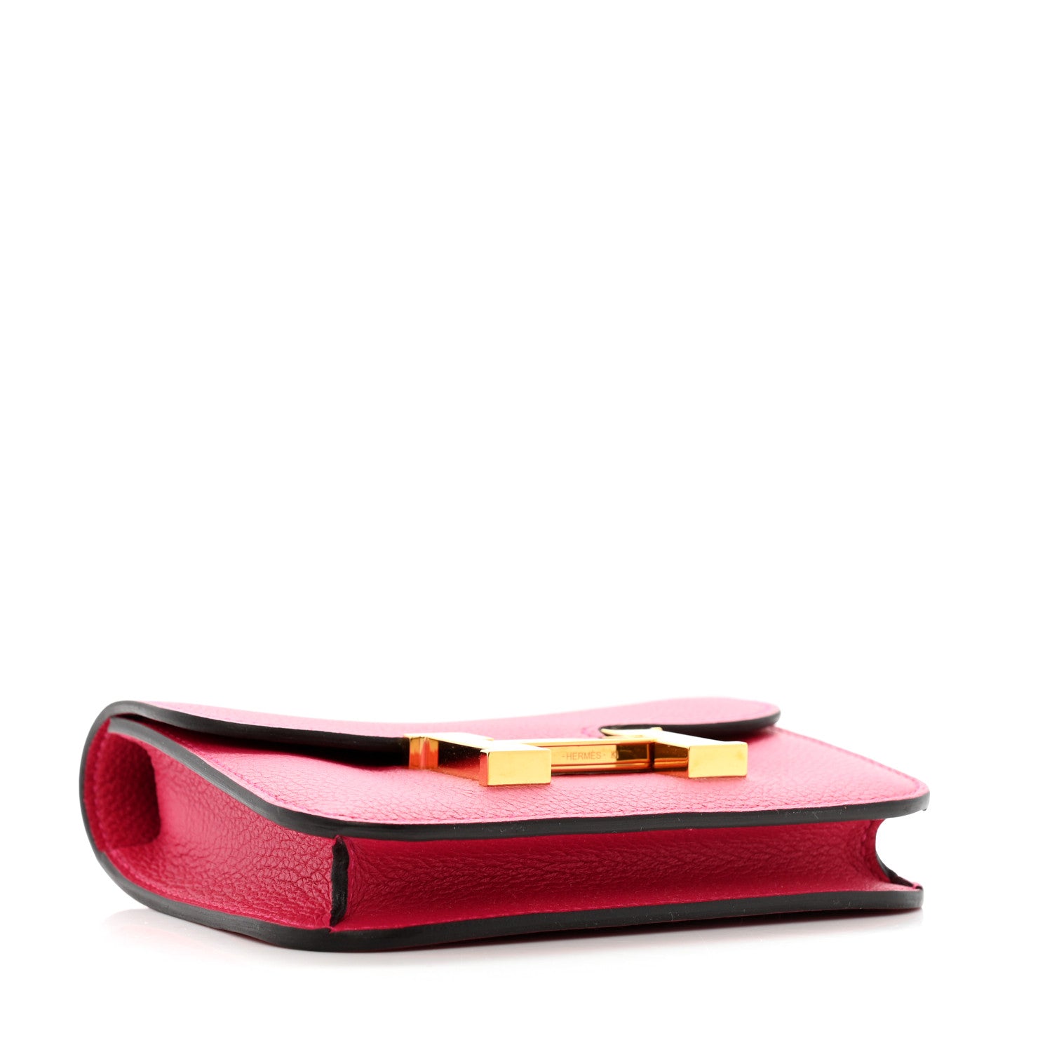 Hermes Evercolor Verso Constance Slim Wallet Framboise Rouge Sellier 5 of 10