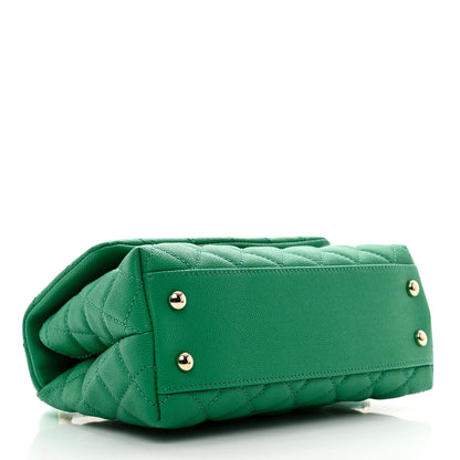Chanel Caviar Quilted Mini Coco Handle Flap Green 4 of 10