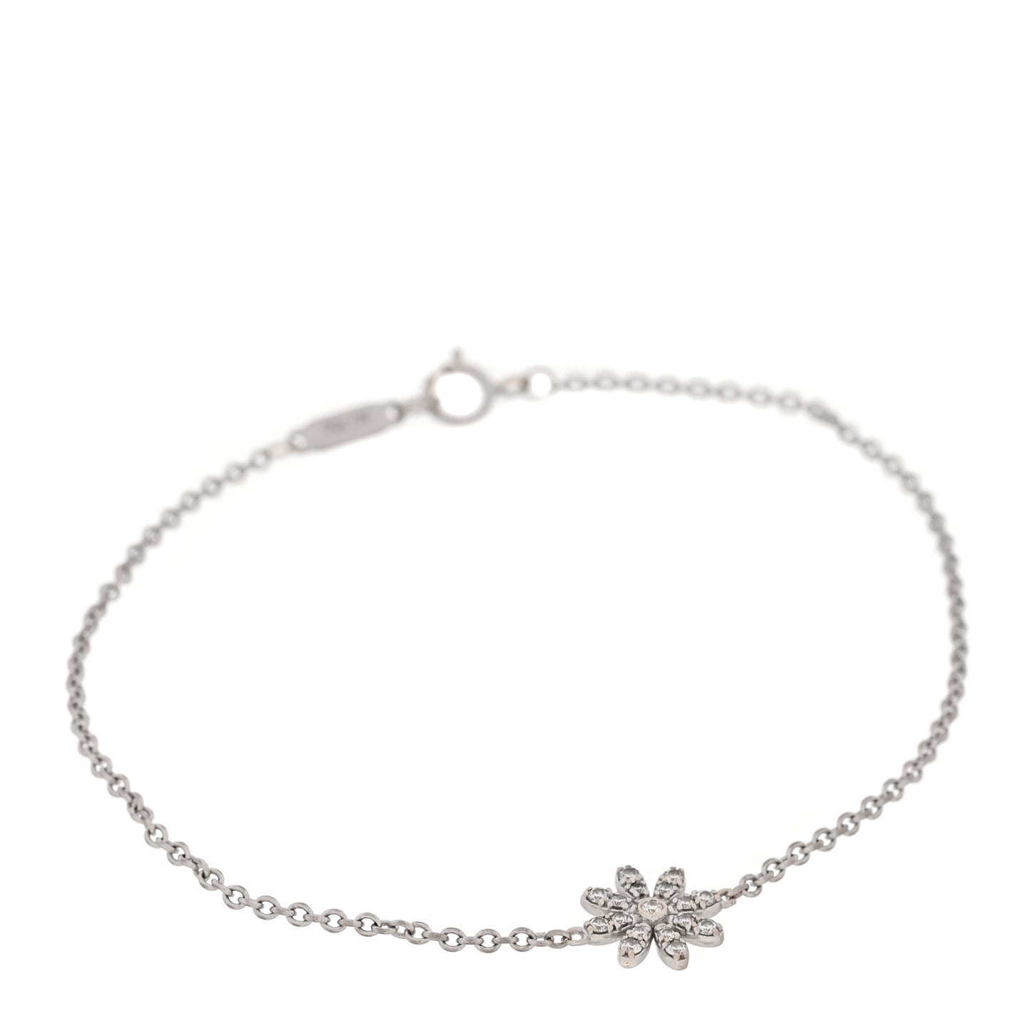 18K White Gold Diamond Enchant Garden Flower Bracelet