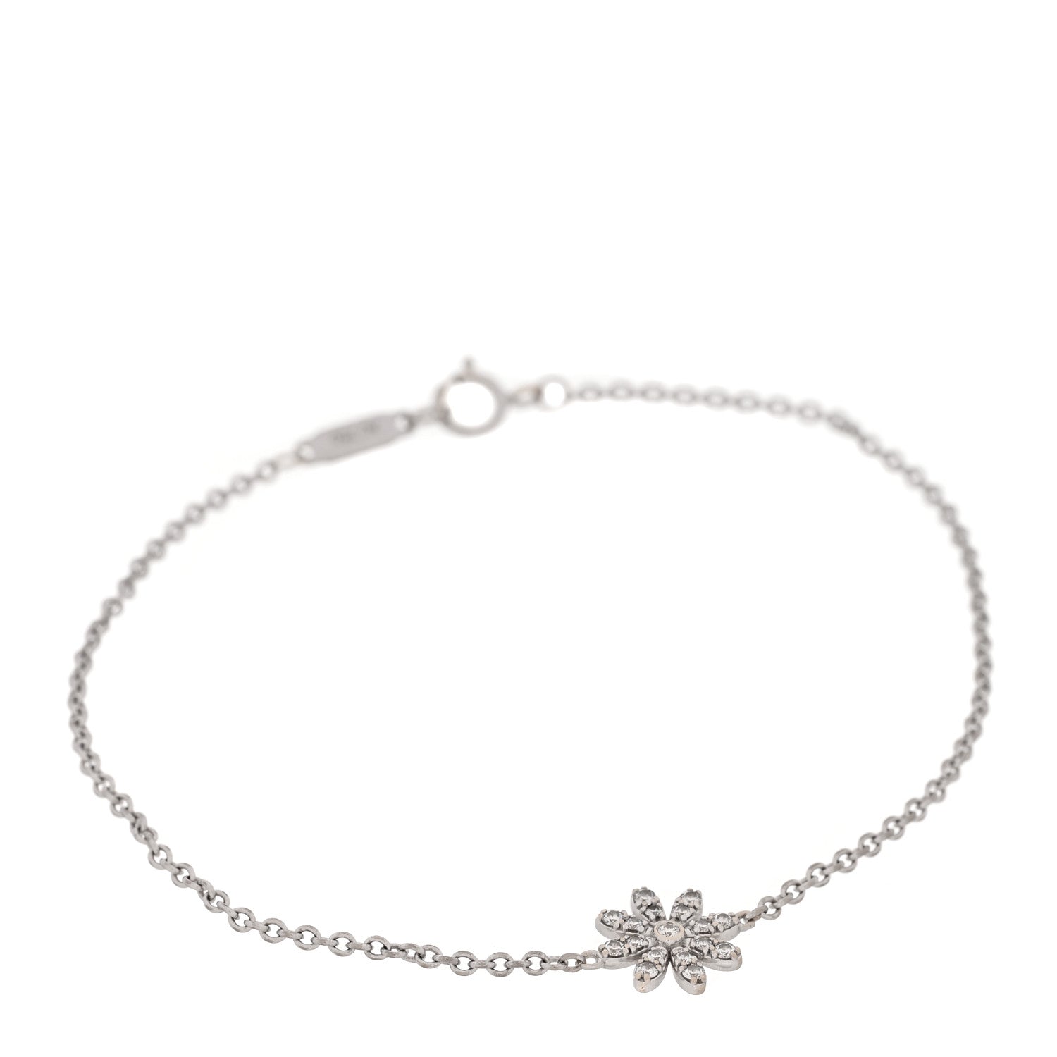 Tiffany 18K White Gold Diamond Enchant Garden Flower Bracelet 1 of 4
