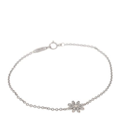 Tiffany 18K White Gold Diamond Enchant Garden Flower Bracelet 1 of 4