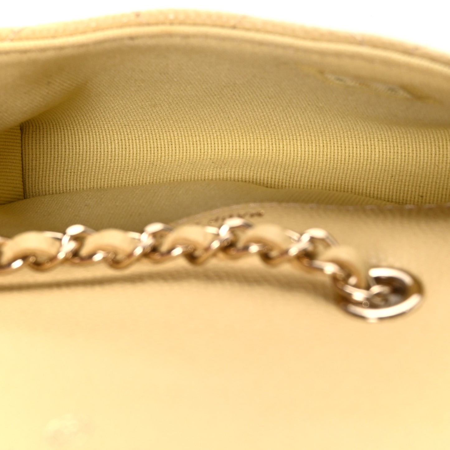 Caviar Quilted Mini Chain Belt Bag Light Yellow