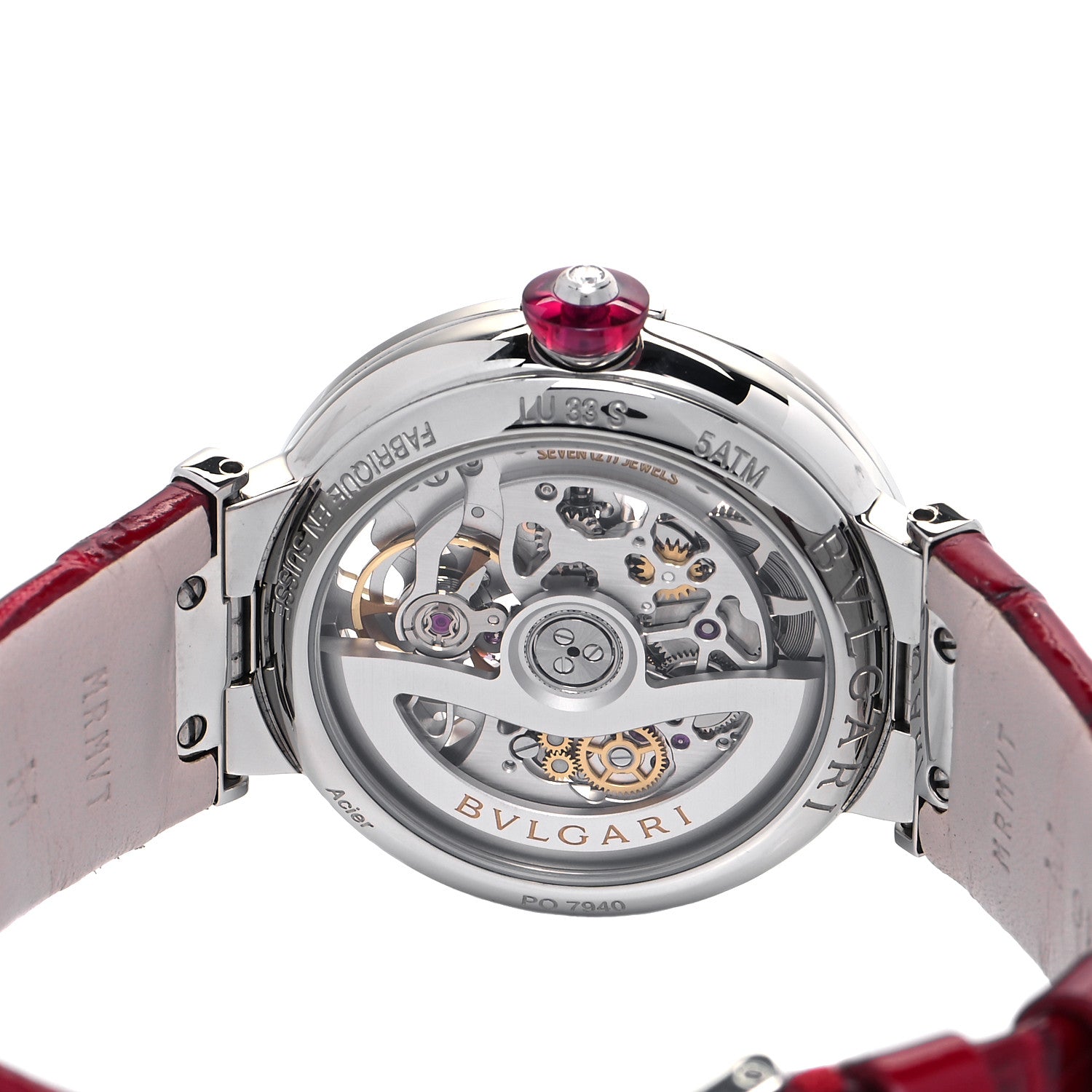 Bulgari BVLGARI Stainless Steel Alligator 33mm Lucea Automatic Watch 4 of 5