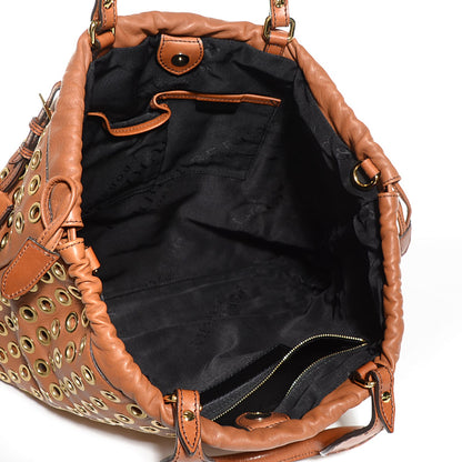 Burberry Leather Big Crush Eyelet Tote Bright Tan 6 of 9