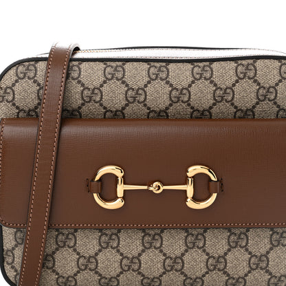Gucci GG Supreme Monogram Small Horsebit 1955 Shoulder Bag Beige Brown Sugar 8 of 13