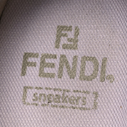Fendi Woven Fabric FF Womens Domino Low Top Sneakers 37 White Beige 9 of 12