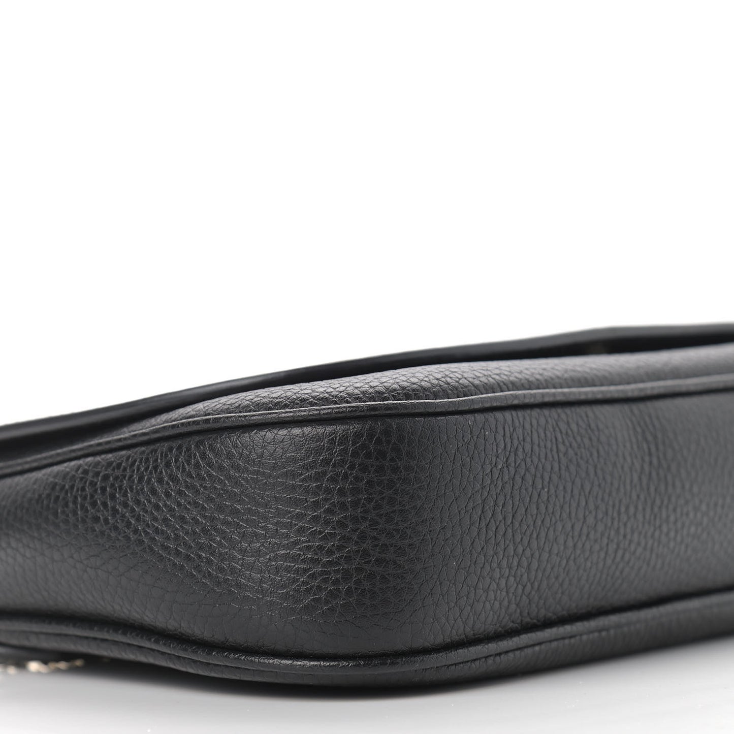 Pebbled Calfskin Medium Soho Flap Crossbody Black