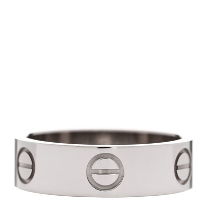 Cartier 18K White Gold 5.5mm LOVE Ring 54 6.75 1 of 4
