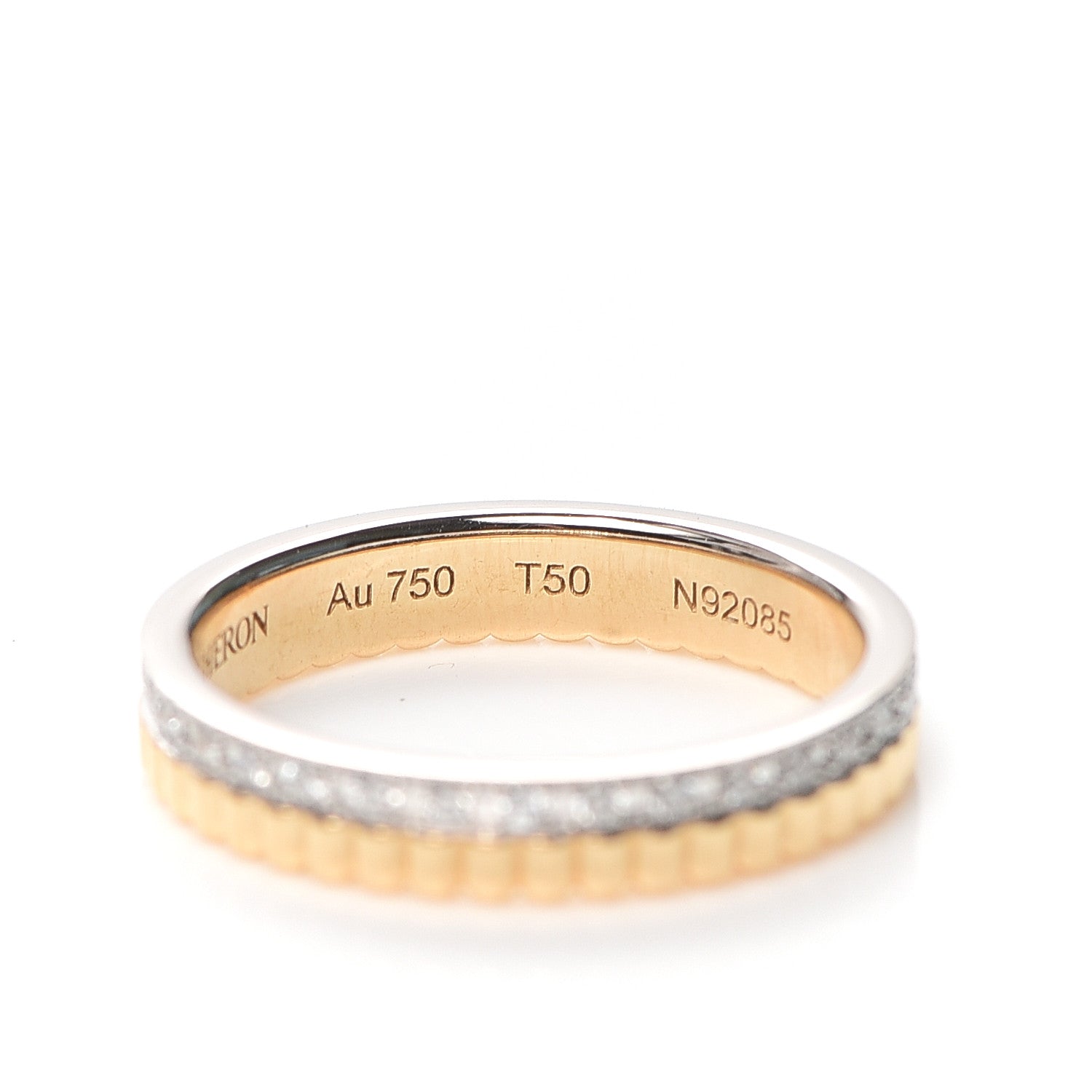 Boucheron 18K Yellow White Gold Diamond Quatre Radiant Wedding Band Ring 50 5.25 5 of 5