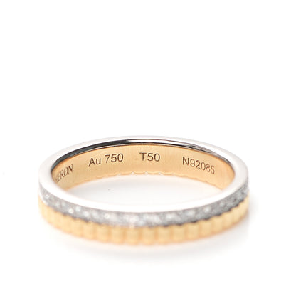 Boucheron 18K Yellow White Gold Diamond Quatre Radiant Wedding Band Ring 50 5.25 5 of 5
