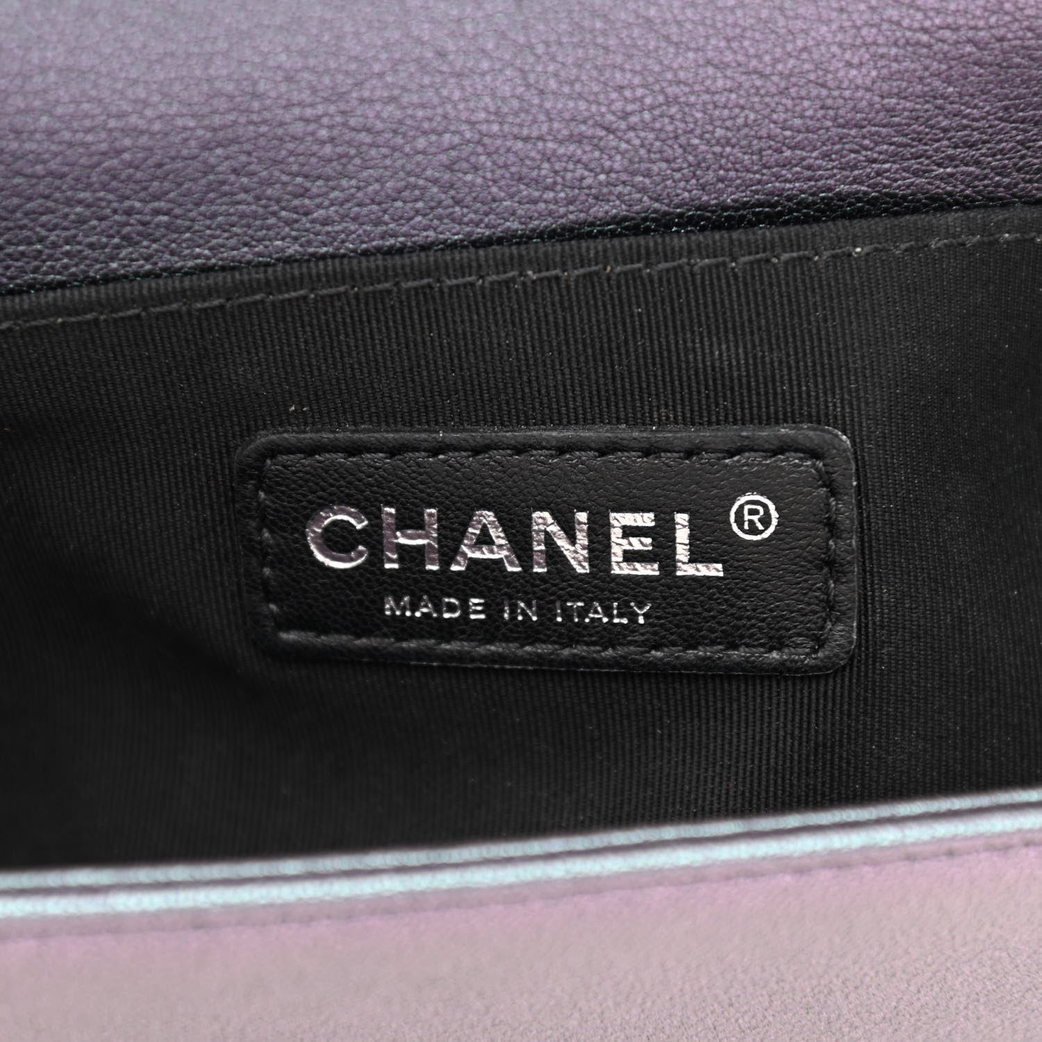 Chanel Iridescent Goatskin Quilted Medium Boy Flap Purple 6 of 11
