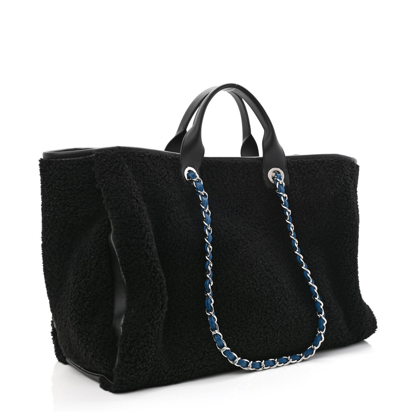 Shearling Large Deauville Tote Black