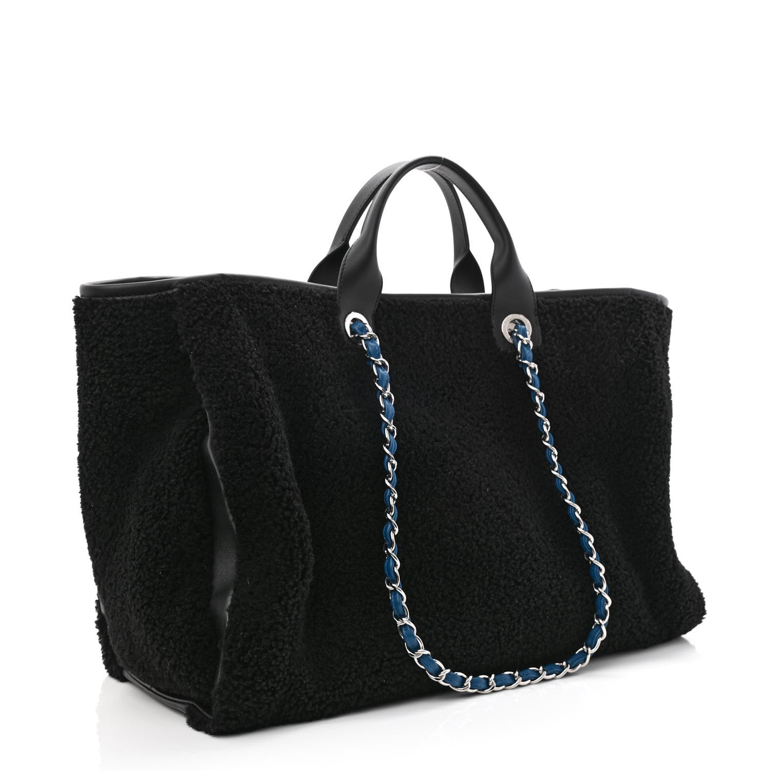 Chanel Shearling Large Deauville Tote Black 3 of 11