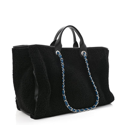 Chanel Shearling Large Deauville Tote Black 3 of 11