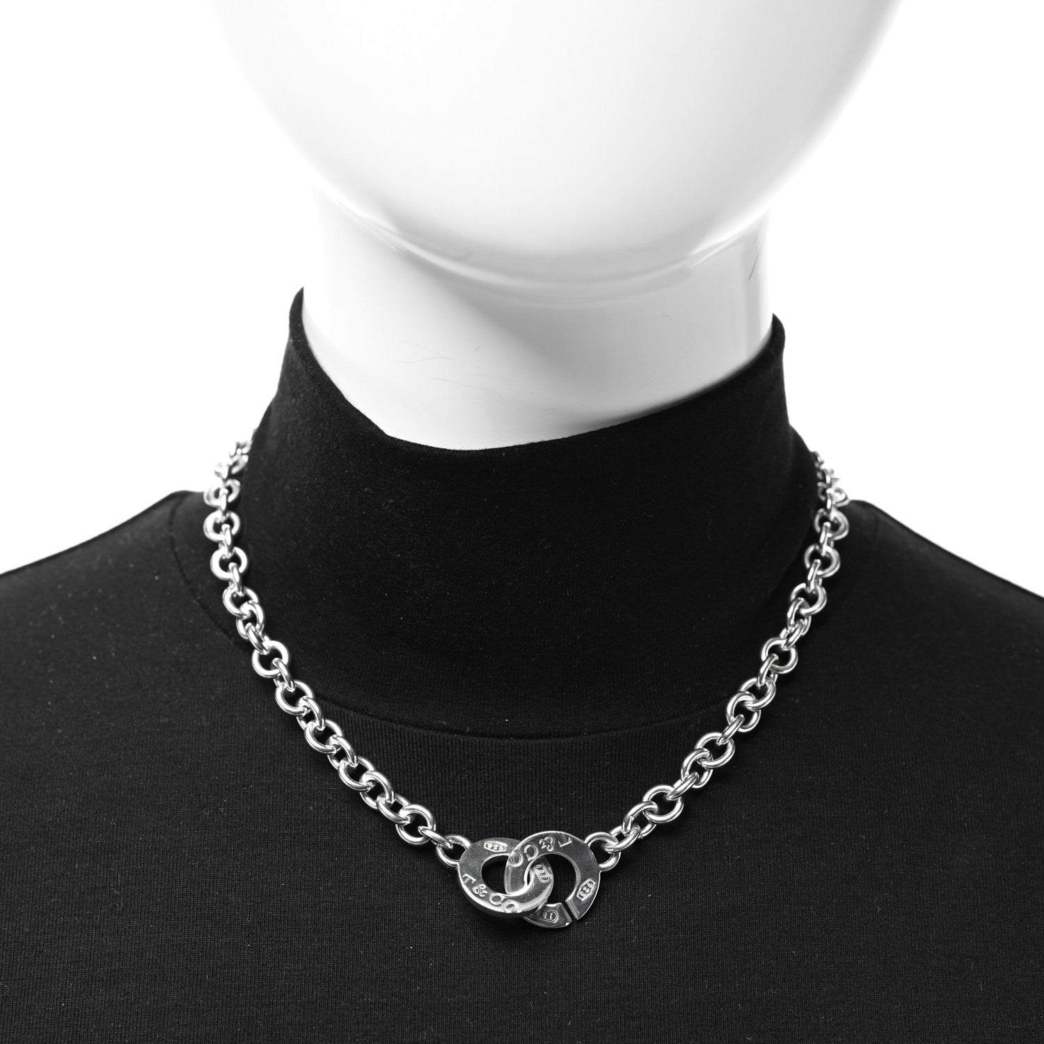 Tiffany Sterling Silver 1837 Circle Clasp Necklace 2 of 4