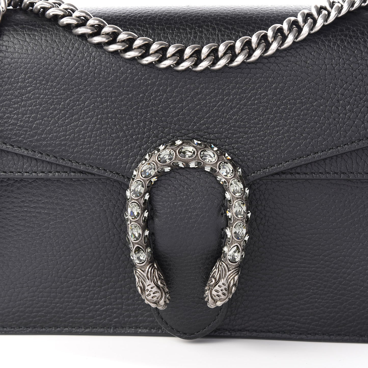 Pebbled Calfskin Small Dionysus Shoulder Bag Black