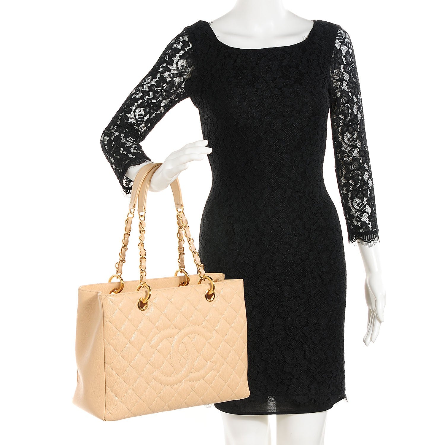 Chanel Caviar Quilted Grand Shopping Tote GST Beige Clair 2 of 7