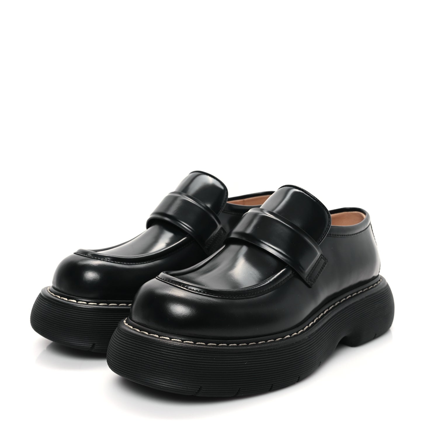 Brushed Calfskin Swell Loafers 41 Black