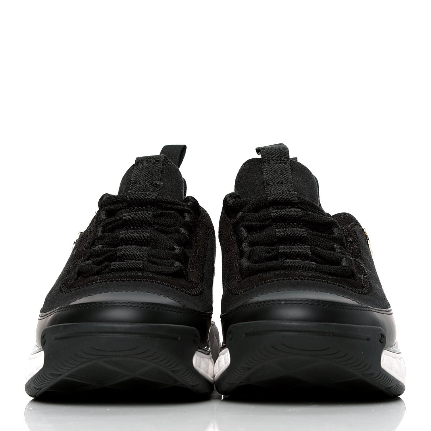 Chanel Velvet Calfskin Mixed Fibers CC Sneakers 36 Black 2 of 4