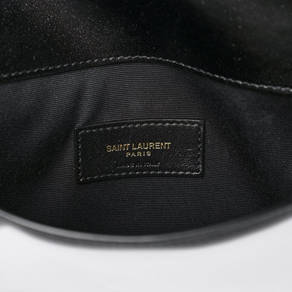 Saint Laurent Smooth Shiny Calfskin Large Monogram Uptown Pouch Black 6 of 7