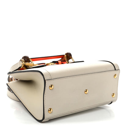 Gucci Wonka Grain Calfskin Mini Diana Tote Bag Mystic White Orange Fluo 4 of 11