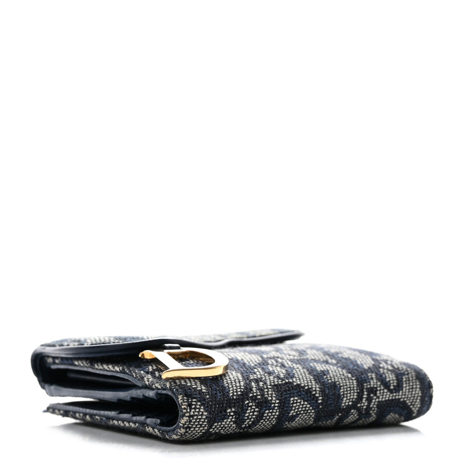 Christian Dior Monogram Compact Saddle Wallet Blue 4 of 10