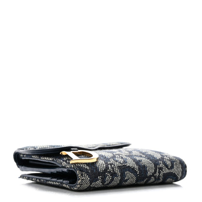 Christian Dior Monogram Compact Saddle Wallet Blue 4 of 10