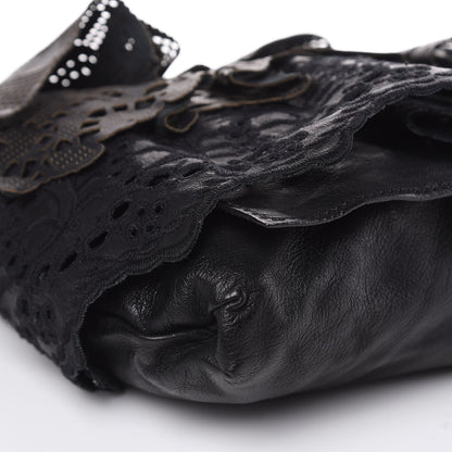 Valentino Garavani Lambskin Laser Cut Laceland Shoulder Bag Black 8 of 14