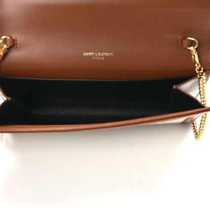 Saint Laurent Micro Raffia Monogram Uptown Chain Wallet Natural Hay Brick 6 of 13