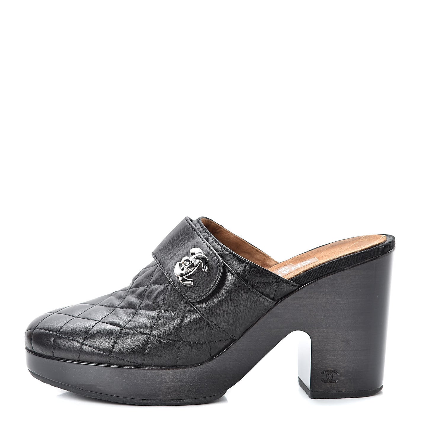 Lambskin Quilted CC Mules 40.5 Black